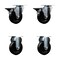 Service Caster 4'' Hard Rubber Wheel Swivel Top Plate Caster Set with 2 Posi Brakes 2 Rigid, 4PK SCC-20S414-HRS-PLB-2-R-2 - alternate 1
